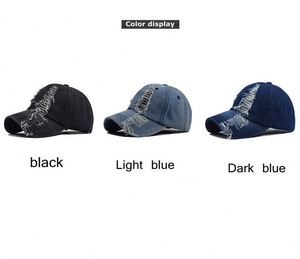 2024 New Trendy Worn Out Baseball Cap Blank Distressed Denim Dad <b>Hat</b> - Product Image 4