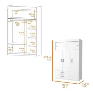 Exportkwaliteit Premium Kwaliteit Modern Houten Wit 3-delige Slaapkamersets met kledingkast en <span class=keywords><strong>2</strong></span> nachtkastjes voor de slaapkamer - Product Image 5