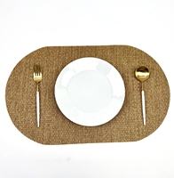 Napperons ovales tissés tons terreux bronze marron, résistants à la chaleur, lavables, pour cuisine, vente en gros