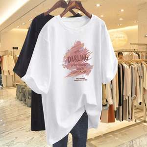 Nueva Camiseta de Verano para Mujer, Estilo Dulce y Bonito, de Algodón Puro, Cuello Redondo, Manga Corta, Holgada, con Estampado Gráfico - Product Image 1