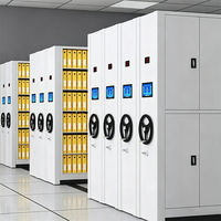 Étagères de rangement mobiles intelligentes hybrides compactes et modernes pour bibliothèque, avec double roue manuelle et entraînement électrique, pour archives numériques