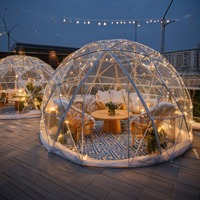 Nouvelle tente dôme géodésique en PVC imperméable de luxe pour hôtel, 360 degrés, résistante à la neige, abri de glamping pour toutes les saisons