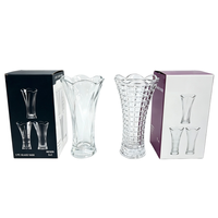 Vase décoratif en verre transparent avec base sur pied pour la décoration intérieure, les centres de table de mariage et les hôtels (vente en gros)