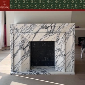 <span class=keywords><strong>Chimenea</strong></span> de Mármol Blanco Arabescato GOLDKING, con Vetas Blancas, para Sala de Estar, Interiores de Lujo, Vestíbulo de Hotel - Product Image 5