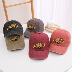 MM Wholesale Korean Retro Digger Card Baseball Cap for Boys Girls Spring Autumn New Washed Duck Tongue Hat Letter Pattern Common