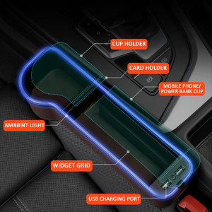 Organizador para Asiento de Coche, Caja de Almacenamiento para la Ranura del Asiento Delantero con Portavasos y Luz LED - Product Image 3