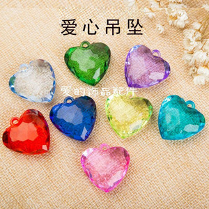 Pendentif en forme de cœur, perles en acrylique facettées imitation cristal de 30 mm, perles en vrac pour la fabrication de bijoux DIY - Product Image 1