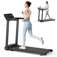 Tapis roulant d'intérieur compact et pliable, motorisé, pour la maison, équipement de fitness, gain de place, avec moniteur de fréquence cardiaque