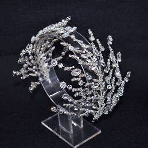 LUOXIN 银色水钻头带奢华婚礼水晶新娘发饰女式头饰 - Product Image 3