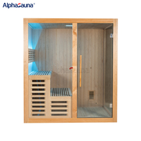 Salle de sauna infrarouge à double couche pour une utilisation familiale multi-personnes, sauna à vapeur sèche à double face en verre