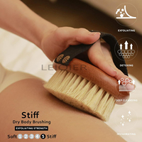 Brosse corporelle à sec avec logo personnalisé, poils en sisal, brosse exfoliante de massage pour la cellulite et l'amélioration de la circulation lymphatique
