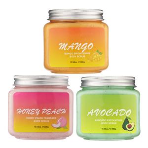 Crema Orgánica para el Cuidado de la Piel al por Mayor de Fábrica, 300g, Exfoliante Corporal con Ingredientes de Aguacate, Mango, Miel y Melocotón - Product Image 1