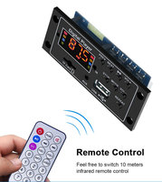 Módulo Reproductor MP3 con Amplificador Digital VIRE 2*20W, DC 12V, Inalámbrico 5.3, Placa Decodificadora de Audio para Auto con USB