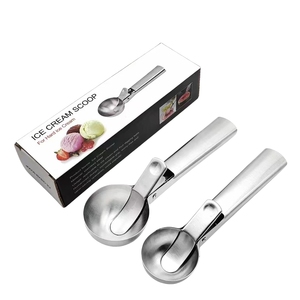 Cuchara reutilizable de acero inoxidable 430 para helado con gatillo, utensilio de cocina para hacer bolas de <span class=keywords><strong>hielo</strong></span> <span class=keywords><strong>en</strong></span> caja - Product Image 1