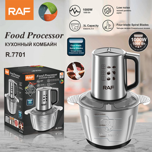 Procesador de Alimentos de Acero Inoxidable de 1000W, Nuevo Diseño, Máquina para Fufu, Potente Picadora Eléctrica de 3L, Molinillo de Carne con 4 Cuchillas para Cocina - Product Image 1