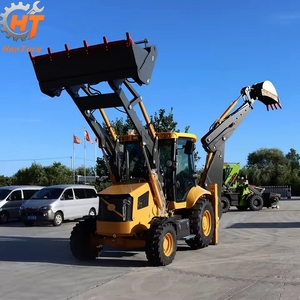 ヘビーデューティー機械 HANTORQ ミニ 8320kg スキッドステアローダー バックホー、1立方メートルバケット、フル油圧システム搭載、3CX販売中 - Product Image 2