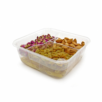 Conteneur alimentaire jetable de 1600 ml, emballage pour plats à emporter, boîte à lunch carrée en PET