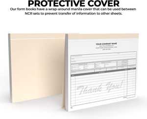 Carnet de commandes 8,5x11 sans carbone NCR avec couverture enveloppante en manille <span class=keywords><strong>et</strong></span> support en carton brun épais, note de livraison - Product Image 3