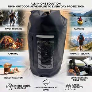 Sac étanche <span class=keywords><strong>Faraday</strong></span> portable grande capacité, <span class=keywords><strong>anti</strong></span>-Bluetooth, <span class=keywords><strong>anti</strong></span>-<span class=keywords><strong>RFID</strong></span>, bandoulière simple, bande réfléchissante, pour la nuit - Product Image 5