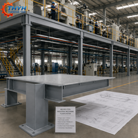 Structure de support de mezzanine soudée en tôle épaisse, sablée et apprêtée, en acier Q345 Q355, entièrement inspectée selon les normes de contrôle qualité.