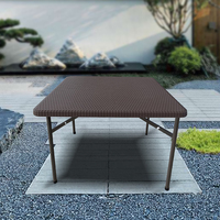 Table pliante en imitation rotin HOMFUL Tables de pique-nique Table pliante en plastique portable pour événements