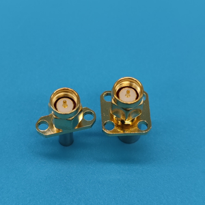 UNTUK Plug <span class=keywords><strong>2</strong></span> lubang persegi flens baja tahan karat RF PCB kompatibel Solder Panel Microstrip penyangga JFD-X - Product Image 3