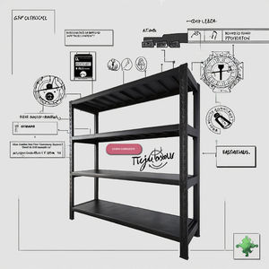 Estante multifuncional de almacén de fábrica, estante de herramientas lateral antioxidante y a prueba de ratas de tubo cuadrado reforzado, estante de almacenamiento de garaje para el hogar - Product Image 3