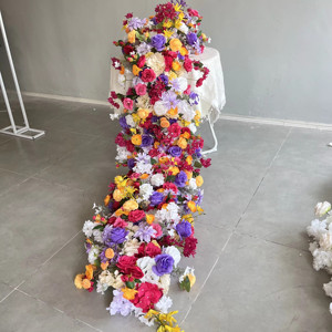 Personalizzazione decorazione per <span class=keywords><strong>la</strong></span> casa di nozze <span class=keywords><strong>rosa</strong></span> <span class=keywords><strong>rosa</strong></span> fiore di seta ghirlanda tavolo fiore corridore per il matrimonio - Product Image 6