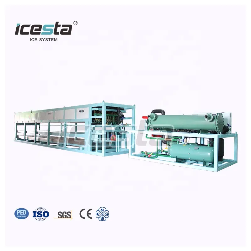 Kunden spezifische ICESTA automatische 1t 2t 3t 5t 8t 10t 15t 20t 25t 30t 40t industrielle Eisblock maschine