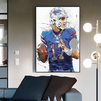 Étoile Joueur De Football Peinture Rue Graffiti Oeuvre Affiches et Gravures Art Photos Football Mur Affiche Art Toile