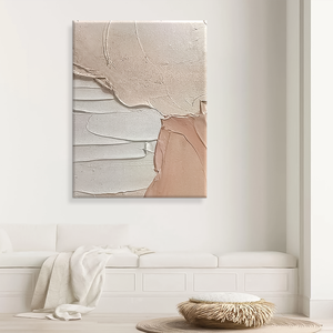Bán Buôn Màu Hồng Trắng Dày Kết Cấu Tối Giản Hiện Đại Trừu Tượng Tường Nghệ Thuật Hiện Đại Handmade Sơn Dầu Cho Phòng Khách Trang Trí Nội Thất - Product Image 3