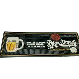 บริการ Spill Mat Ktv Bar เสื่อจานอบแห้งยางสี่เหลี่ยมสีดํา Pvc PS อุปกรณ์บาร์หลอดดื่มถุง Opp ที่ยั่งยืน + กล่อง