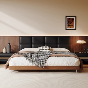Ensemble mobilier <span class=keywords><strong>moderne</strong></span> bon marché pour <span class=keywords><strong>chambre</strong></span> de direction Lit double pour adultes emballage plat avec matelas - Product Image 2