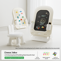 Planche à dessin pliable pour enfants avec blocs de construction magnétiques et écran LCD pour sports et divertissement pour bébés et tout-petits