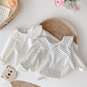 Camisa de Manga Larga con Cuello Nuevo de Algodón Blanco para Primavera e Invierno, <span class=keywords><strong>Blusa</strong></span> para Bebé - Product Image 2