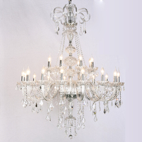 Decorativo CrystalHanging flor colgante lámpara Hotel lámpara de la vela de la luz de lámpara Europea candelabro de cristal