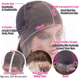 วิกผมแท้ 13x4 ผมแท้เรมี่บราซิล แบบตรง  พร้อมไรผมที่ถอนมาแล้ว  ไม่ต้องใช้กาว  พร้อมผมเบบี้แฮร์ สีน้ำตาลช็อกโกแลต ยาว - Product Image 4