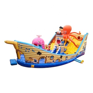 Chine usine prix Kiddie aire <span class=keywords><strong>de</strong></span> <span class=keywords><strong>jeux</strong></span> <span class=keywords><strong>jeux</strong></span> poulpe château <span class=keywords><strong>pirate</strong></span> <span class=keywords><strong>bateau</strong></span> gonflable videur avec toboggan - Product Image 4