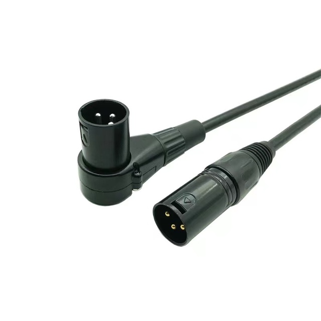Professional 3Pin XLR Male/Female to 90 Degree Angle 3Pin XLR Male/Female Audio Snake Cable Stage Channel for Stage Box