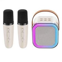 Sistema de Karaoke KTV Inteligente Android para el Hogar Familiar con Micrófonos Inalámbricos, Luces LED RGB, Altavoz de Karaoke con Tarjeta Integrada