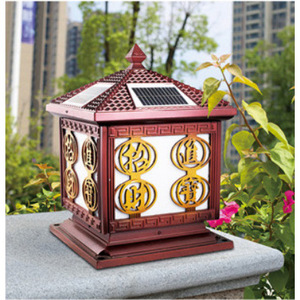 Lampes solaires à colonne LED de style chinois, alimentées à l'énergie solaire, pour éclairage extérieur de cour et de jardin, durée de vie de 50 000 heures - Product Image 1