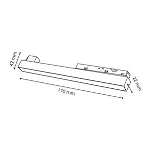 Faretto LED da 10W per binario magnetico bianco 48V, luce calda 3000K, ideale per l'illuminazione di spazi commerciali e - Product Image 1