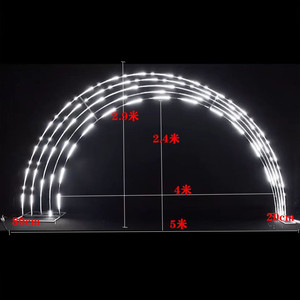 ซุ้มโค้งเหล็กตกแต่งงานแต่งงานกลางแจ้งในร่มสำหรับงานปาร์ตี้  แบบวงกลม  นำกลับมาใช้ใหม่ได้  ถอดประกอบได้  พร้อมไฟ LED  สำหรับตกแต่งฉากหลัง - Product Image 2