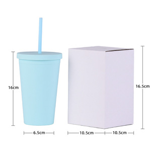 Bicchiere personalizzabile da 16 oz in acrilico a doppio strato color caramella, con superficie satinata, ecologico, da asporto, per - Product Image 4