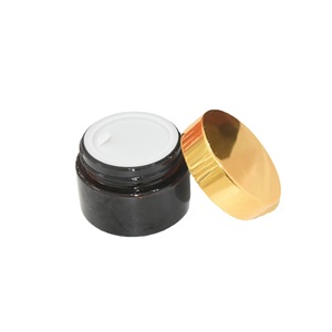 Pot à crème rond en verre brun noir Youbo en gros, 10G-60G, imprimé à l'écran, pour crème cosmétique pour le visage et les yeux, avec bouchon et brosse - Product Image 5