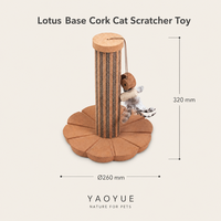 Rascador para Gatos con Base de Corcho Lotus, Superficie Corrugada, 260 mm X 320 mm, Juguete Natural para Rascar para Gatos de Interior