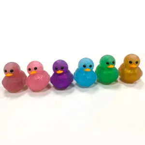 Cartoon Glitter Ducks Animal Silicone Charms Focal Beads DIY Baby Pacifier Clip Accessories Jewelry Silicone Teething Beads