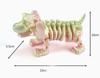Squelette articulé imprimé en 3D, chiot teckel arc-en-ciel, jouet anti-stress, chien anatomique, chien fantôme, décoration de bureau d'Halloween, cadeau personnalisé
