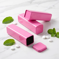 Boîte d'emballage rectangulaire en fer blanc de qualité alimentaire avec logo personnalisé pour menthes respirantes et chocolats – Marque privée