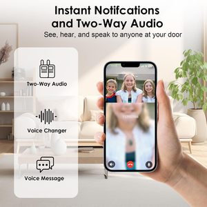 1080p HD video chuông cửa tầm nhìn ban đêm thông minh hai chiều nói chuyện chuông cửa máy ảnh không thấm nước căn hộ thông minh khách sạn Chuông cửa không dây - Product Image 4